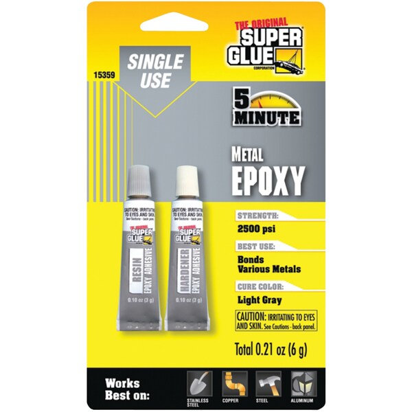 The Original Superglue Single-Use Epoxy Tubes for Metal 15359